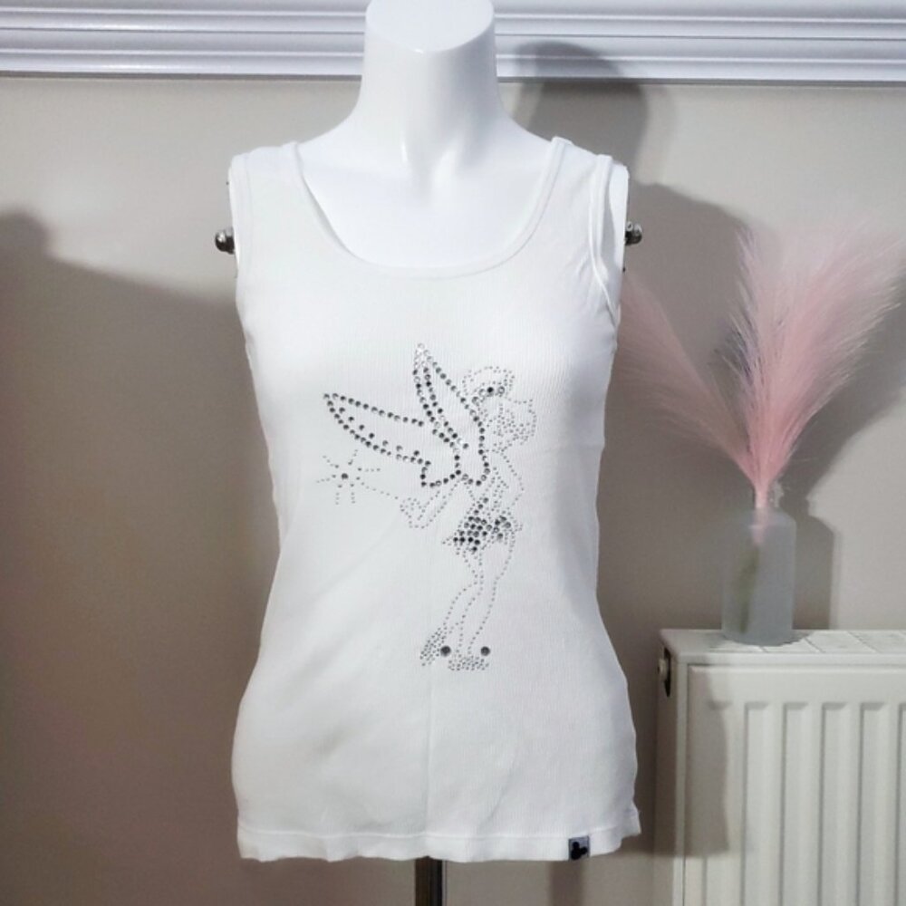 90's Original Vintage Disney Tinkerbell Ribbed Tank (never Warn)
